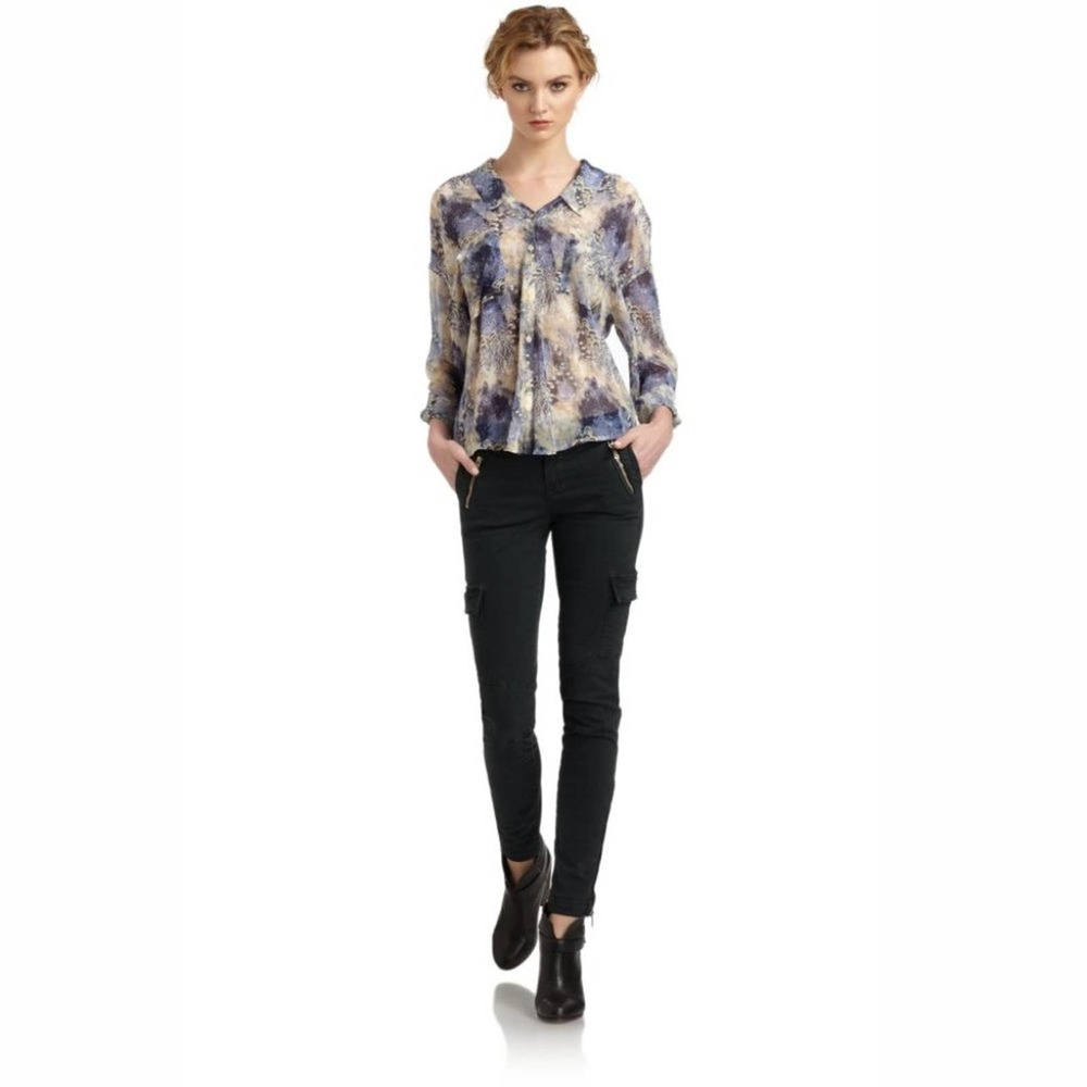 Free People Easy Rider Sheer Chiffon Button Down - Picture 3 of 10